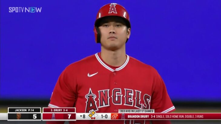 【大谷翔平 申告敬遠後二盗】今季16個目の盗塁 8.9