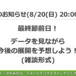 【神域リーグ2023】最終節前夜！データを見ながら今後の展開を予想する雑談配信！