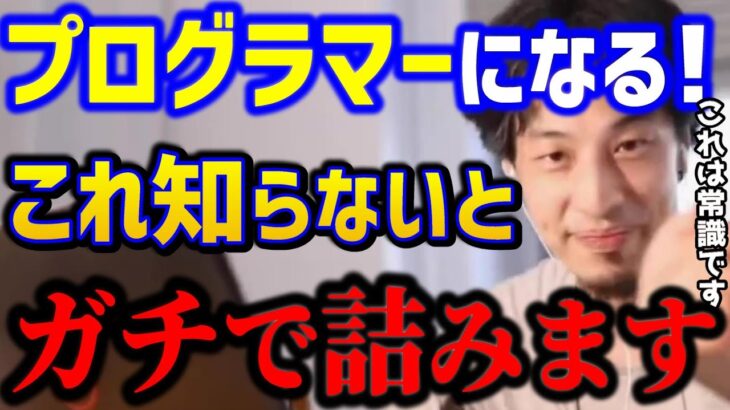 【ひろゆき】※プログラマーを目指す人はまずこの方法で。これ知らないと絶対に損します..プログラミングの勉強法！プログラマーなりたい人まとめ/スキル/キャリア/kirinuki/論破【切り抜き】